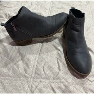 Carlos Booties Ankle Boots Size Zip Women's Size 7.5 EU 37.5 Navy Blue
